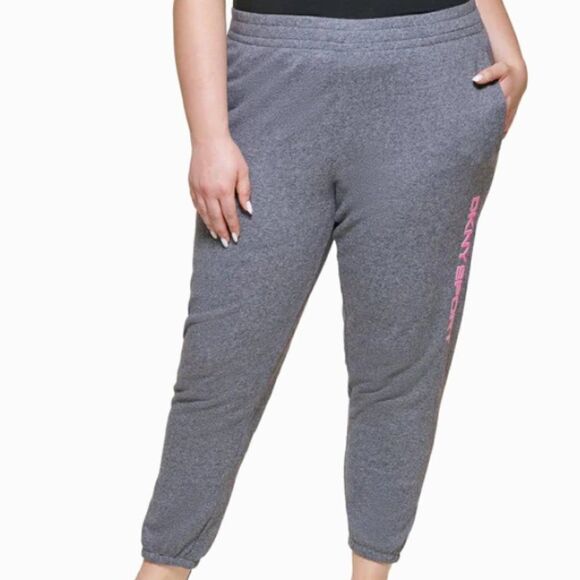 DKNY Sport Womens Logo High Rise Jogger Pants Size 1X - Picture 1 of 10